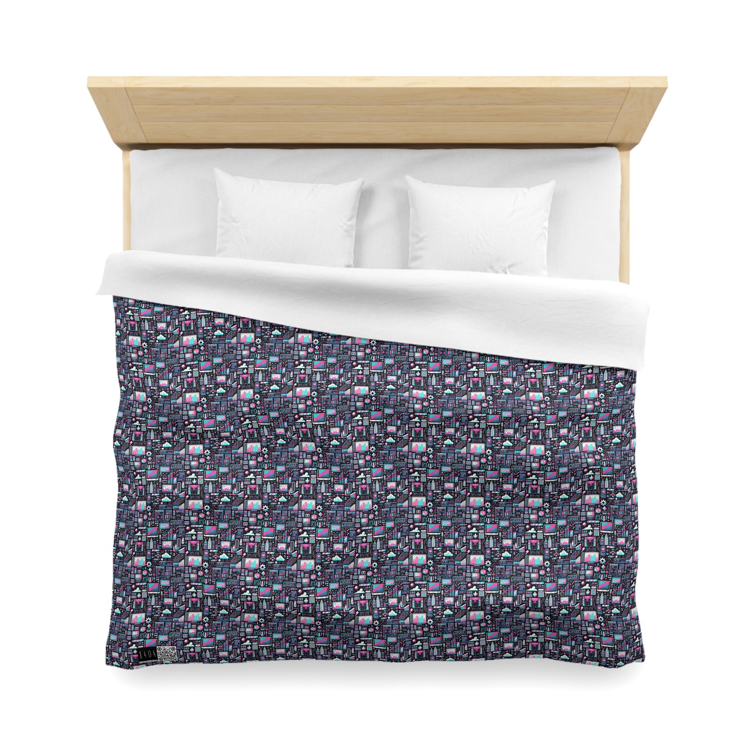 Digital Rebellion Youthful Streetwear with a Rebellious Digital Twist Microfiber Duvet Cover - 8404 Design-71
