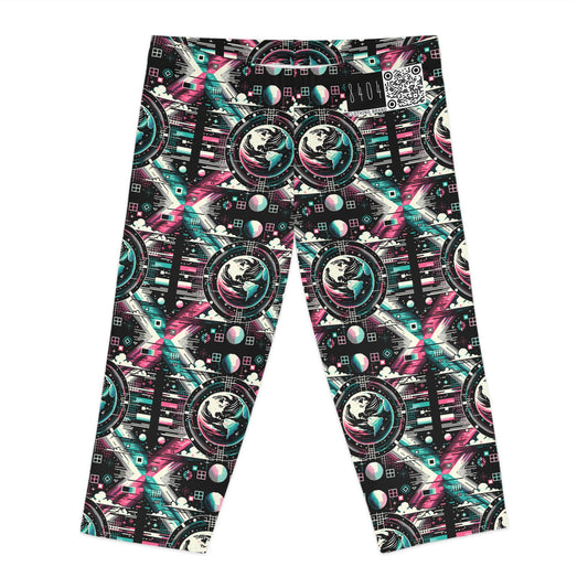 Digital Artistry Digital-native Streetwear Women's Capri Leggings - 8404 Design-62