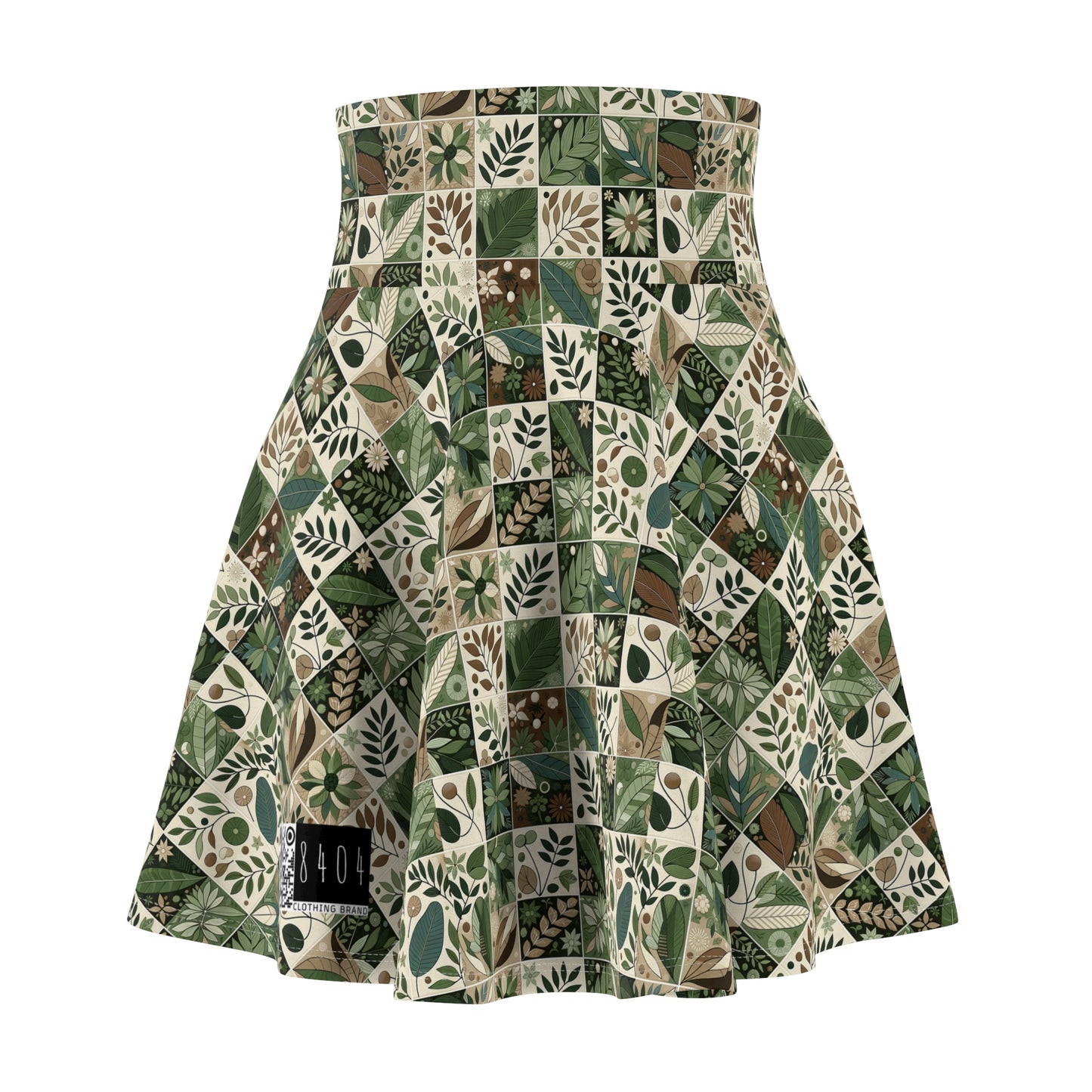Streetwear Sustainability Environmentally Conscious Streetwear with a Natural Aesthetic Women's Skater Skirt - 8404 Design-57