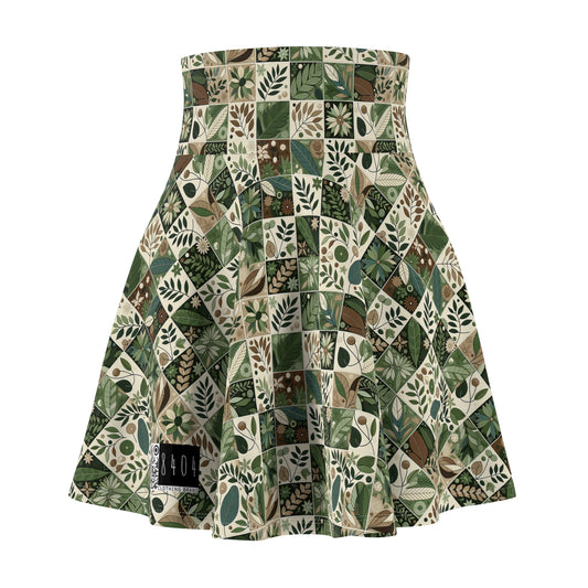 Streetwear Sustainability Environmentally Conscious Streetwear with a Natural Aesthetic Women's Skater Skirt - 8404 Design-57