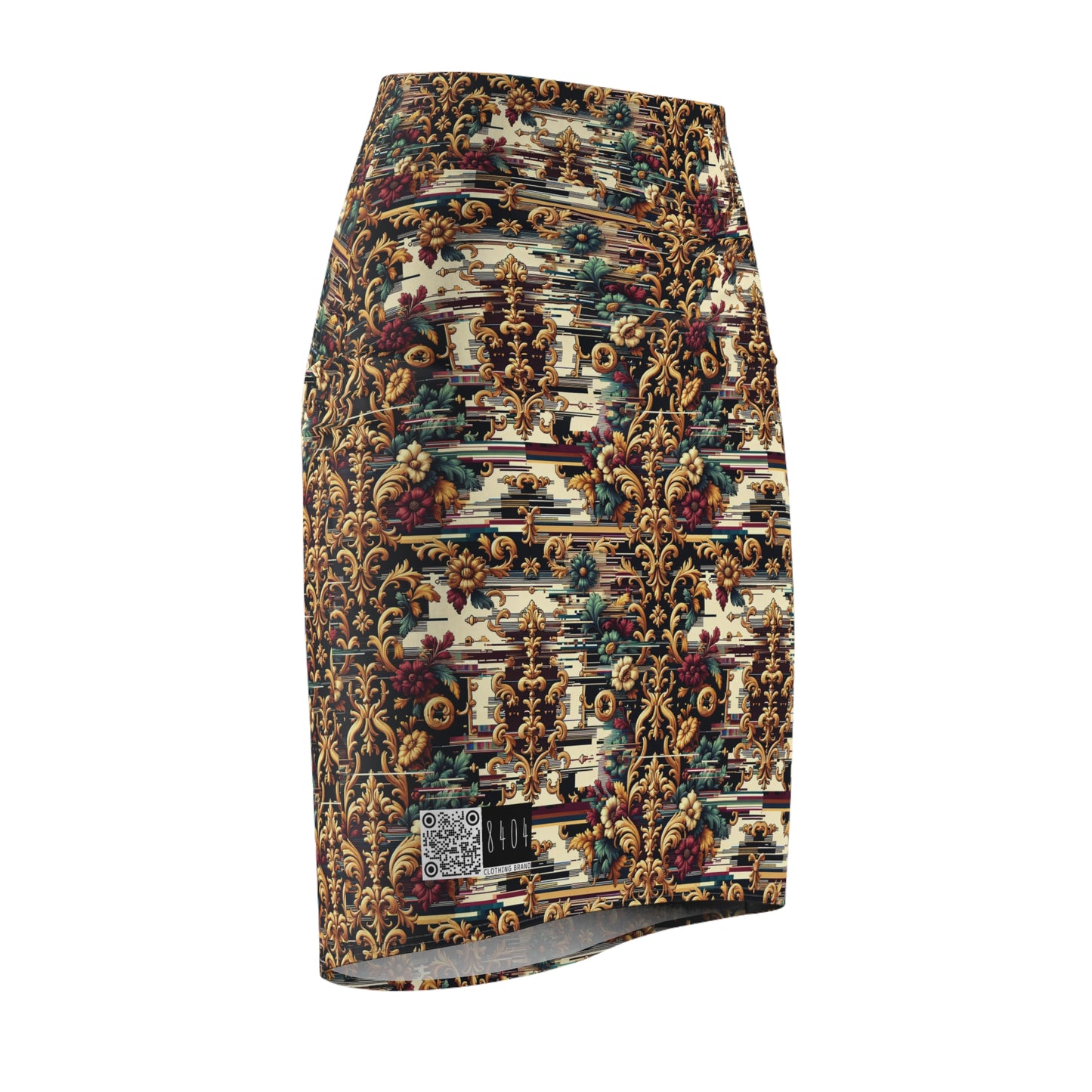 Digital Renaissance Modern Baroque Fusion Women's Pencil Skirt - 8404 Design-63