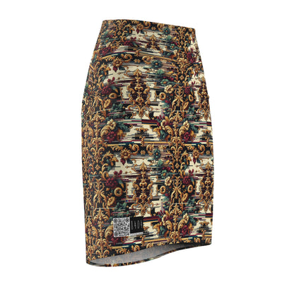 Digital Renaissance Modern Baroque Fusion Women's Pencil Skirt - 8404 Design-63