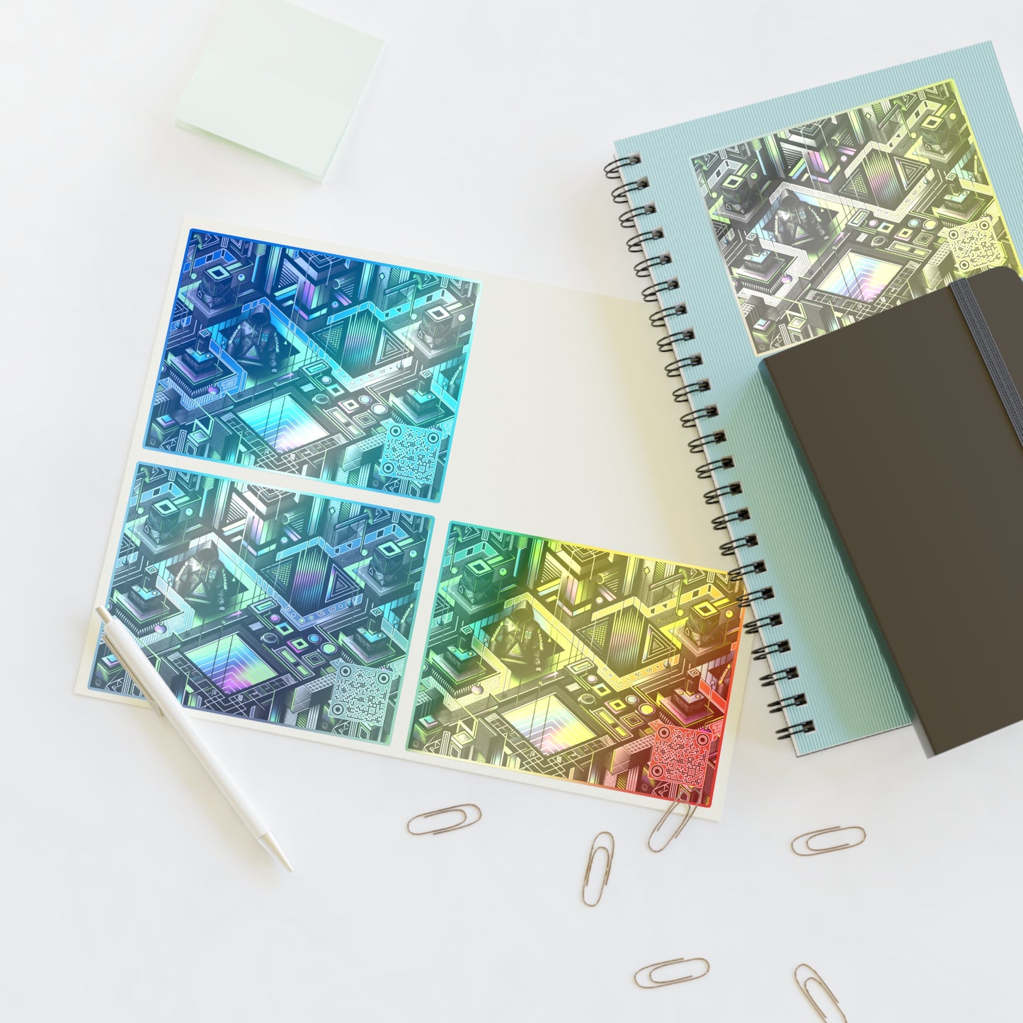 Retro Futurism Graphics Tech-Forward Streetwear Sticker Sheets - 8404 Design-52