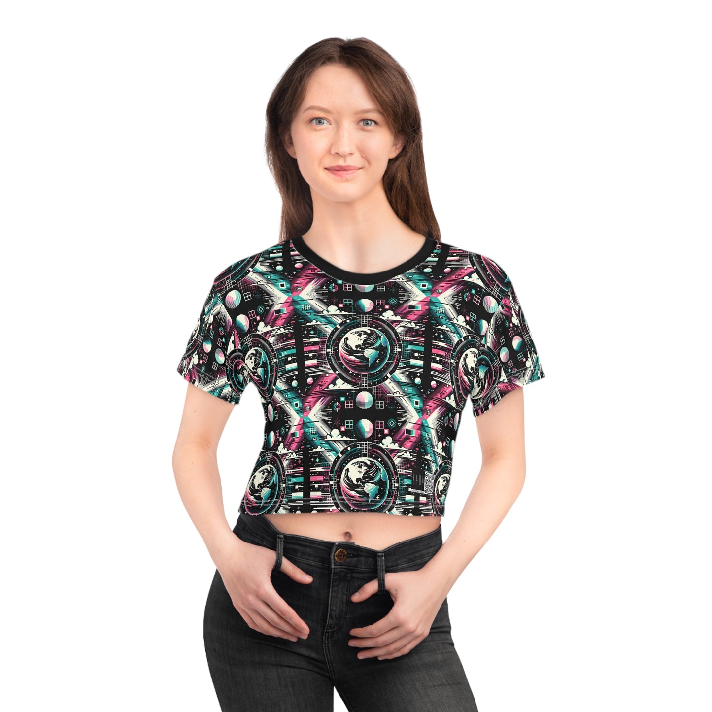 Digital Artistry Digital-native Streetwear Crop Tee - 8404 Design-62