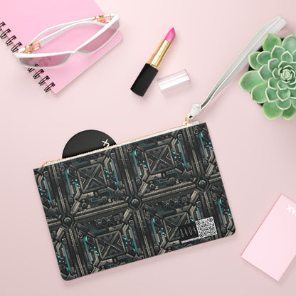 Tech Noir Futuristic Tech Aesthetic with a Dark Twist Clutch Bag - 8404 Design-59