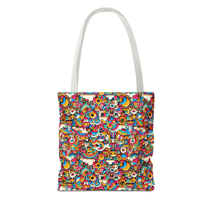Neon Pop Playful Pop Culture Mashup Tote Bag - 8404 Design-62