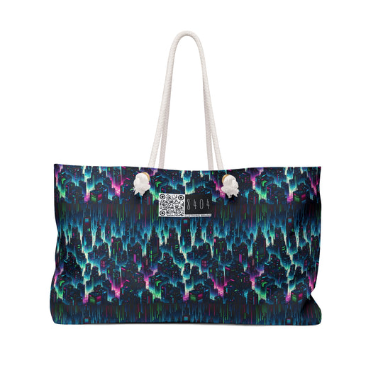 Tech Noir Graphics Cyberpunk Tech Aesthetic Weekender Bag - 8404 Design-53