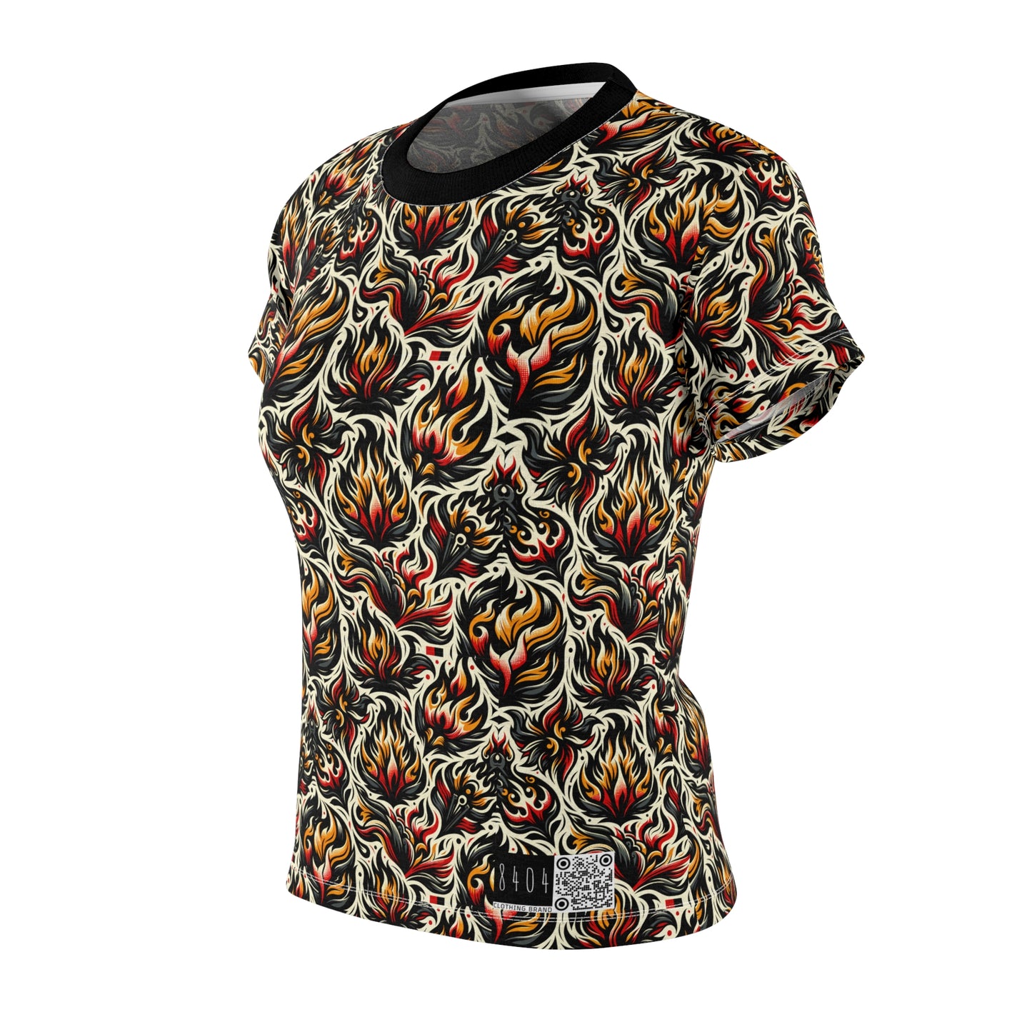 Fire & Flames Bold Streetwear Statement Women's Cut & Sew Tee - 8404 Design-57