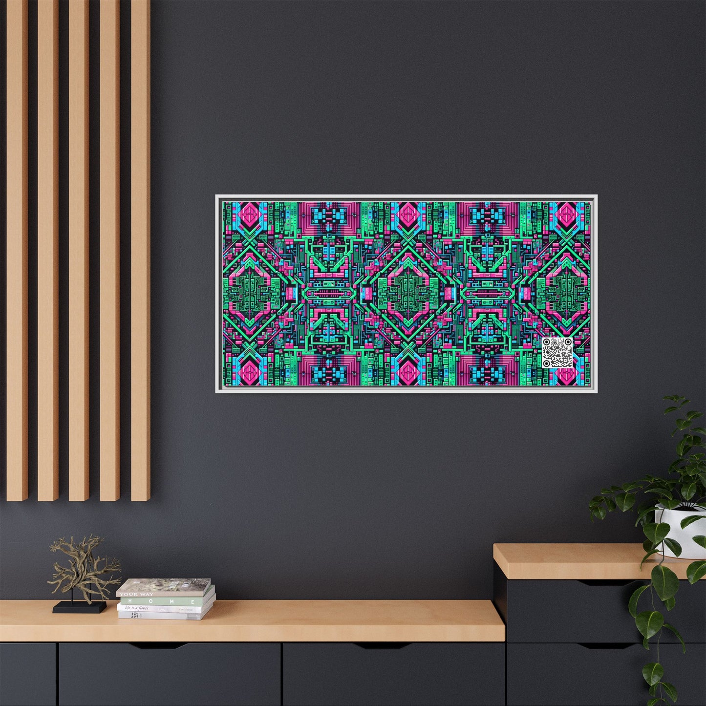 Digital Glitch Vibes Tech-Inspired Streetwear Matte Canvas, Framed (multi-Color) - 8404 Design-71 B