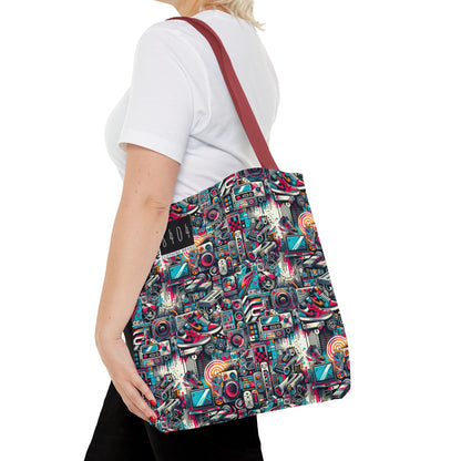 Urban Graffiti Fusion Eclectic Street Art Meets Modern Tech Culture Tote Bag - 8404 Design-50