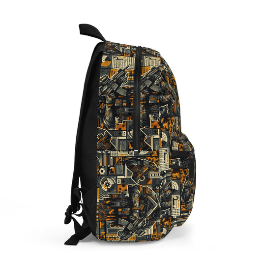 Digital Punk Futuristic Grunge Backpack - 8404 Design-43