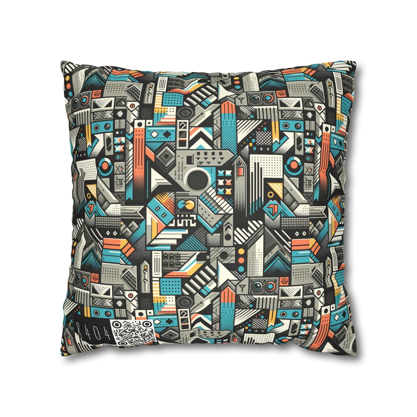 Digital Street Art Urban Street Style Faux Suede Square Pillowcase - 8404 Design-81