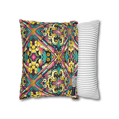 Neon Pop Art Revival Pop Culture Retro Spun Polyester Square Pillowcase - 8404 Design-59