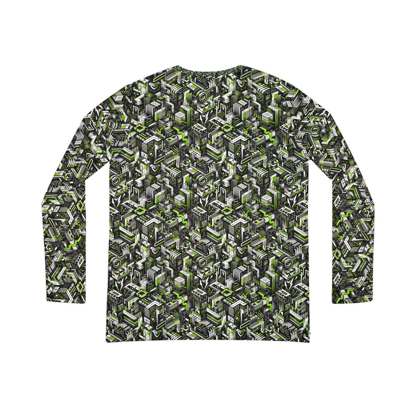 Graffiti Tech Fusion Bold Streetwear Fusion Women's Long Sleeve V-Neck Shirt - 8404 Design-53