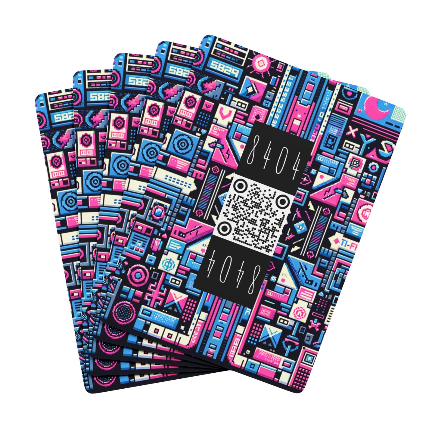 Digital Rebellion Youthful Streetwear with a Rebellious Digital Twist Poker Playing Cards - 8404 Design-65 B