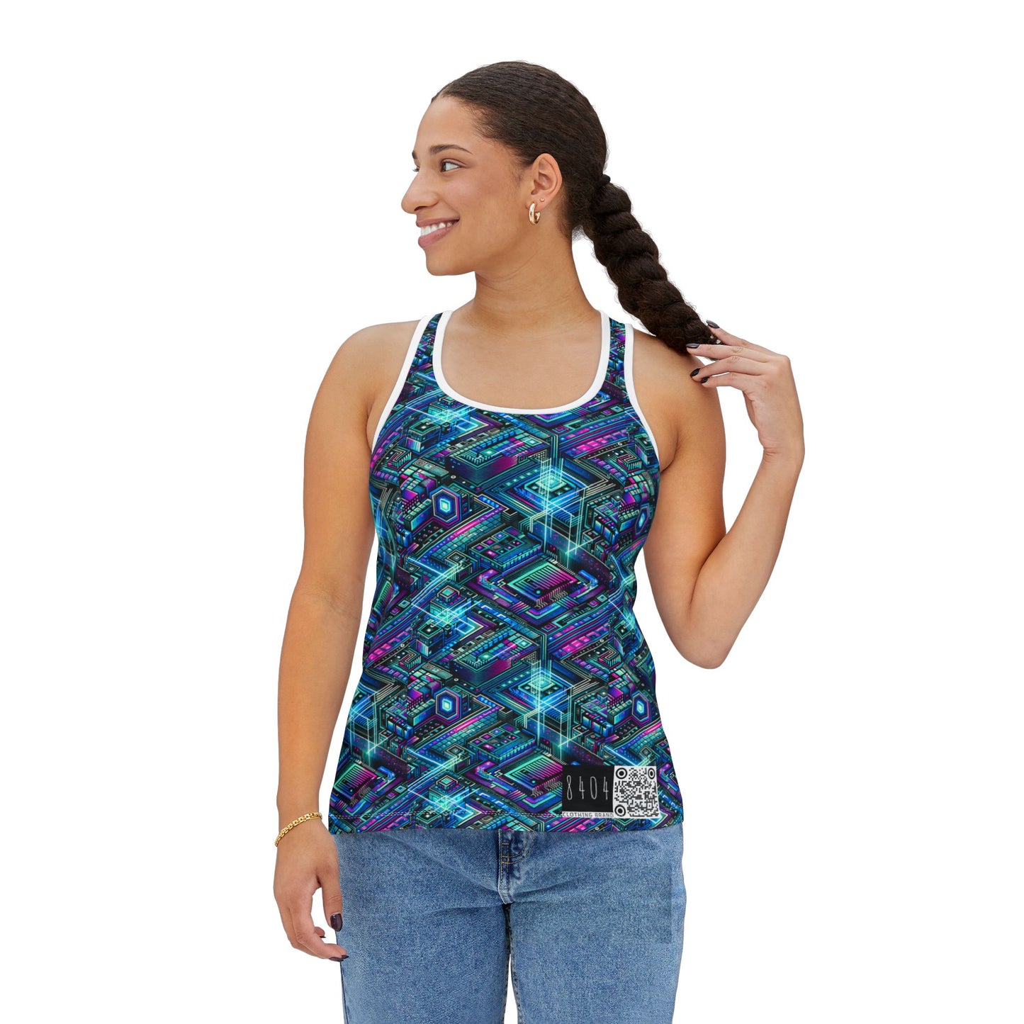 Digital Dreamland Futuristic Tech Aesthetic Women's Tank Top - 8404 Design-42