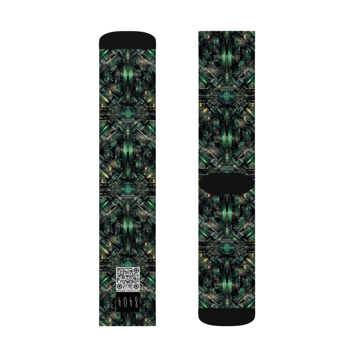 Tech Noir Graphics Tech-Inspired Streetwear Sublimation Socks - 8404 Design-56