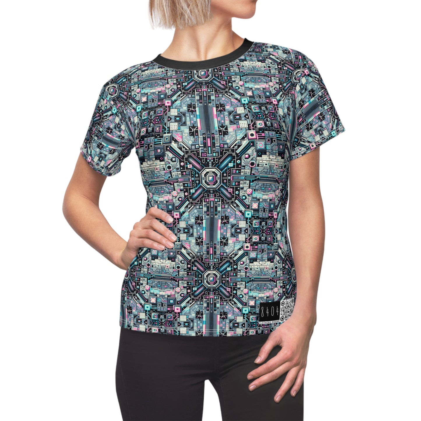 Digital Renaissance Tech-Forward Maximalism Women's Cut & Sew Tee - 8404 Design-44