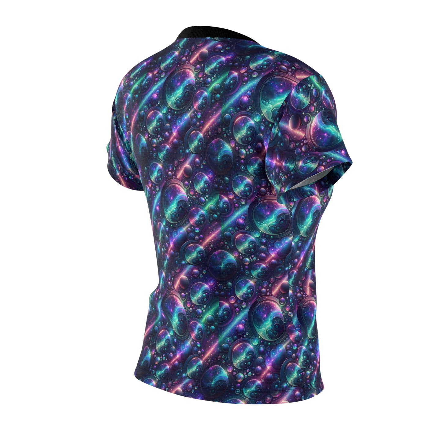 Iridescent Tech Fusion Tech-Forward Streetwear Women's Cut & Sew Tee - 8404 Design-51