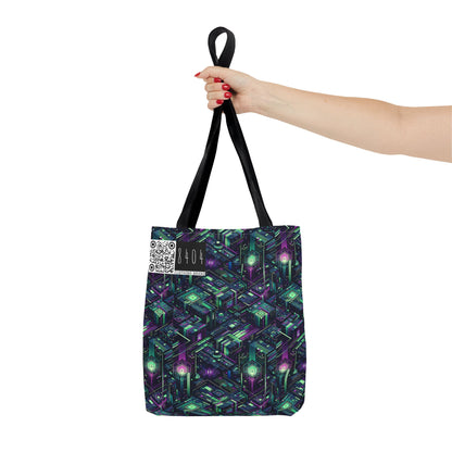 Tech Noir Aesthetics Tech-Forward Urban Dystopia Tote Bag - 8404 Design-43