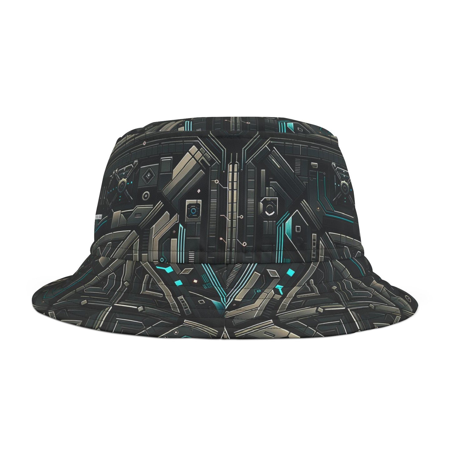 Tech Noir Futuristic Tech Aesthetic with a Dark Twist Bucket Hat - 8404 Design-59