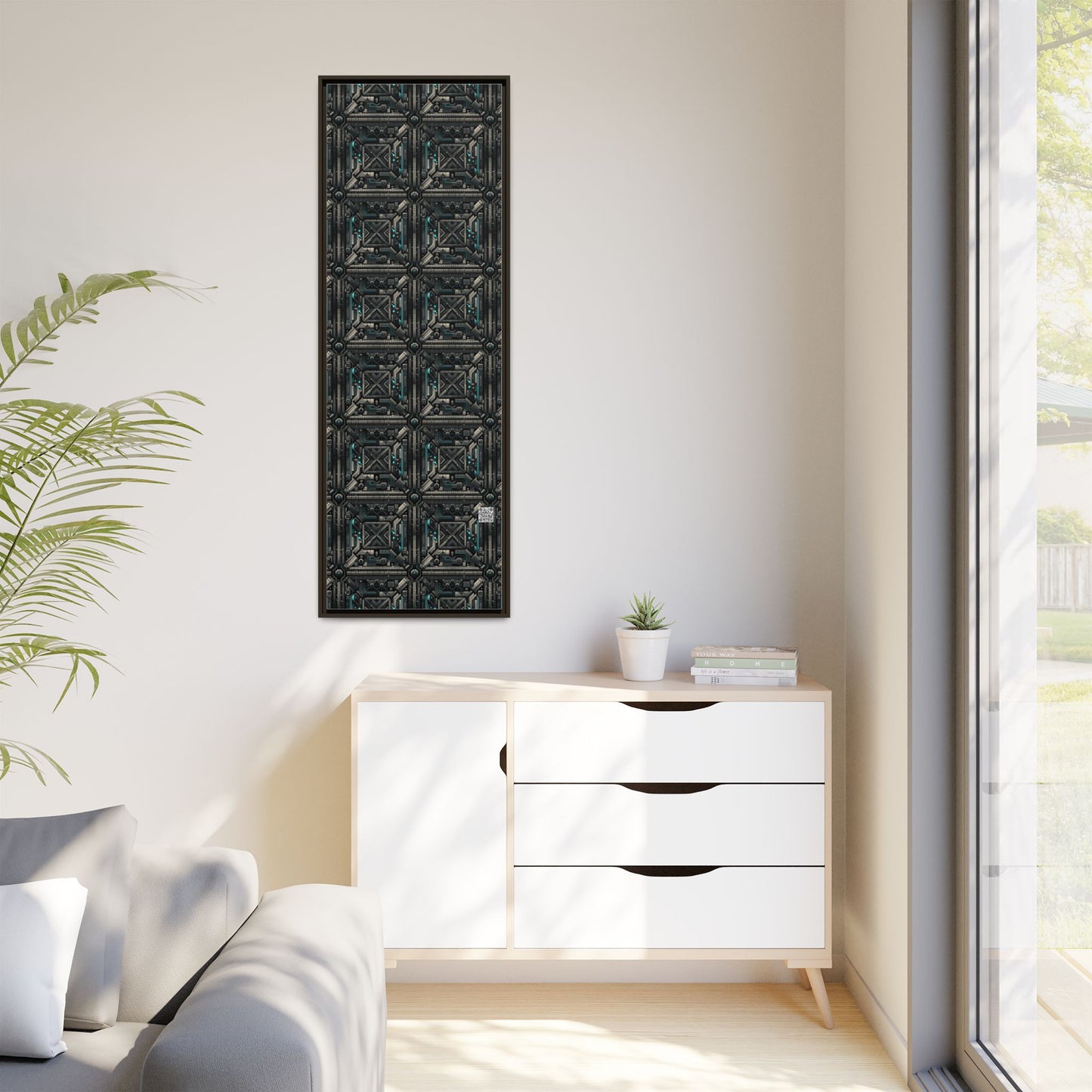 Tech Noir Futuristic Tech Aesthetic with a Dark Twist Matte Canvas, Framed (multi-color) - 8404 Design-59 B