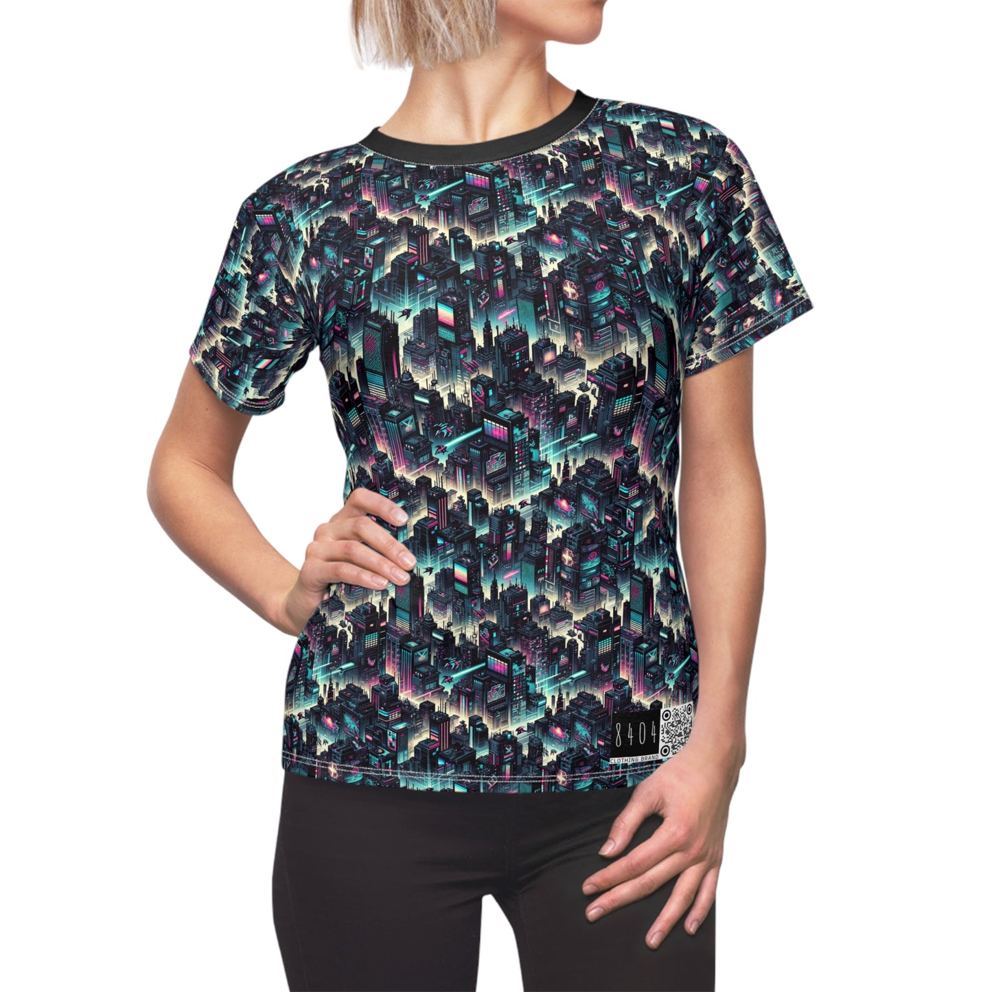 Digital Rebellion Tech-Inspired Streetwear Women's Cut & Sew Tee - 8404 Design-51