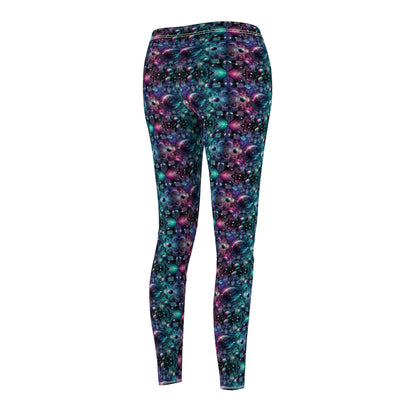 Galactic Hues Tech-Forward Cosmic Fusion Women's Cut & Sew Casual Leggings - 8404 Design-59