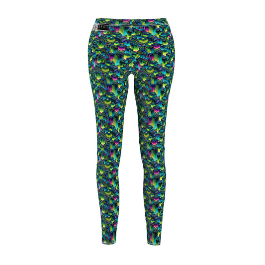 Tech-Infused Neon Tech-Forward Streetwear Women's Cut & Sew Casual Leggings - 8404 Design-65