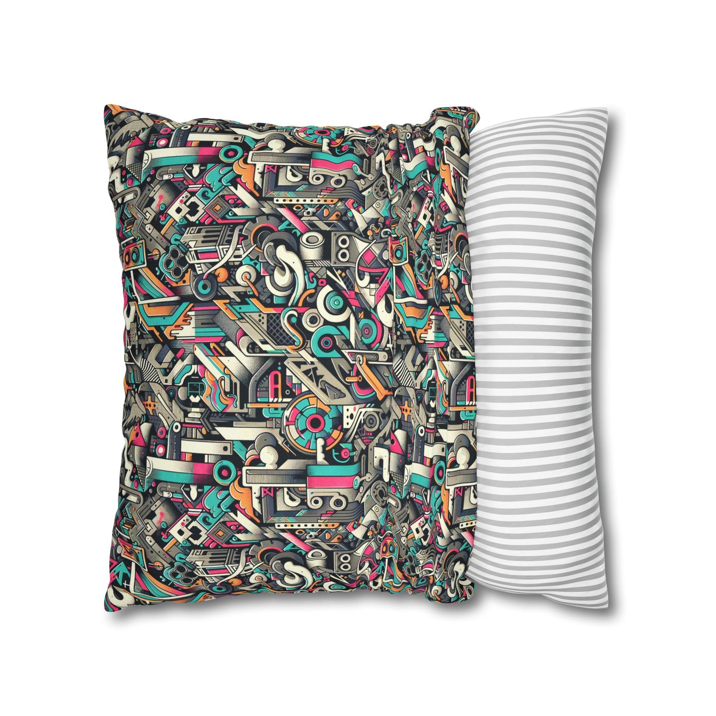 Digital Street Art Urban Street Style Spun Polyester Square Pillowcase - 8404 Design-74