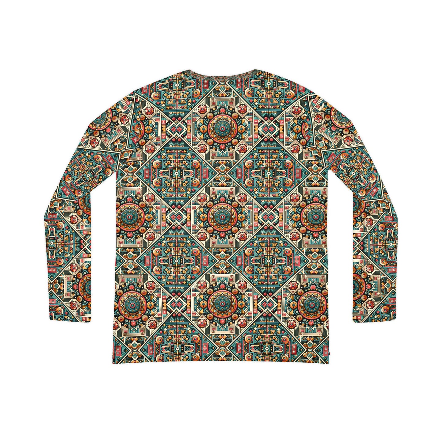 Cultural Fusion Tech Blend of Cultural Heritage With Tech-Inspired Elements Women's Long Sleeve V-Neck Shirt - 8404 Design-74