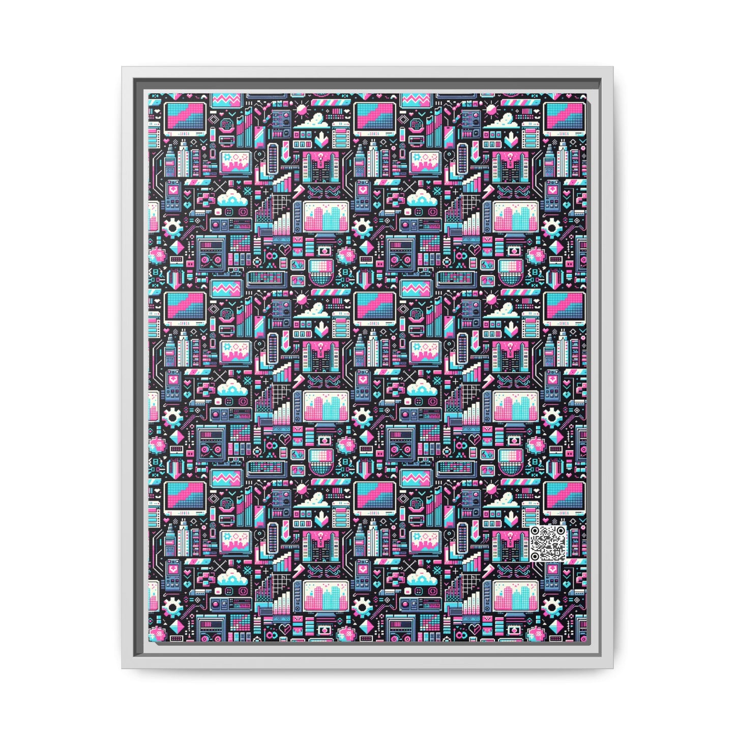 Digital Rebellion Youthful Streetwear with a Rebellious Digital Twist Matte Canvas, Framed (multi-color) - 8404 Design-71 A