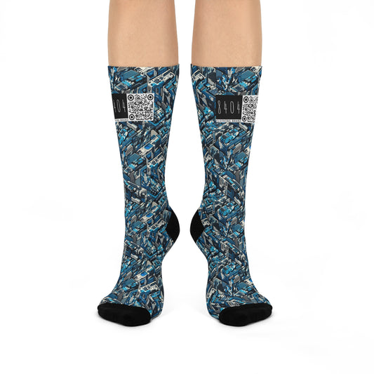Tech Urban Camo Tech-Forward Streetwear With a Futuristic Military Edge Cushioned Crew Socks - 8404 Design-51