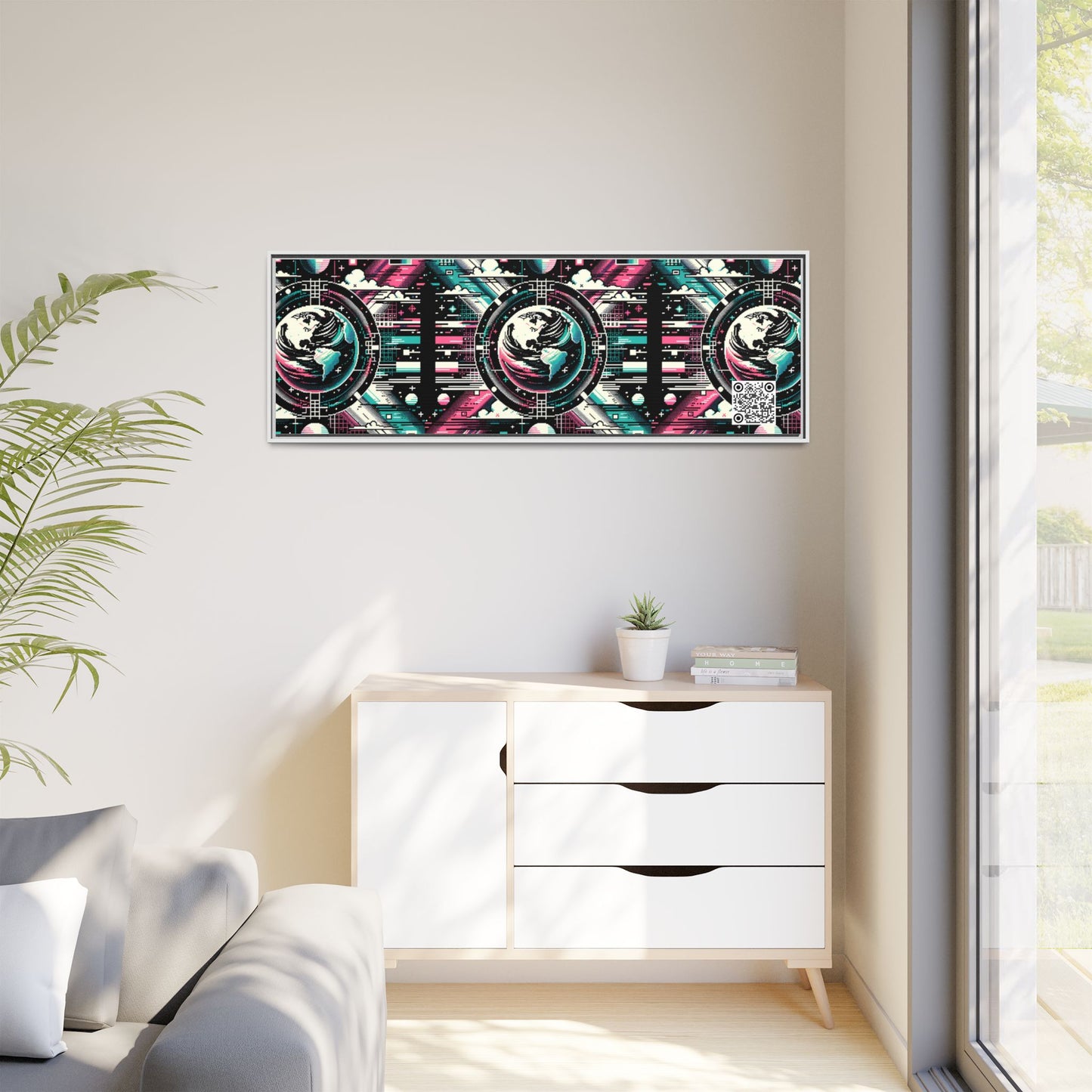 Digital Artistry Digital-native Streetwear Matte Canvas, Framed (multi-color) - 8404 Design-62 B