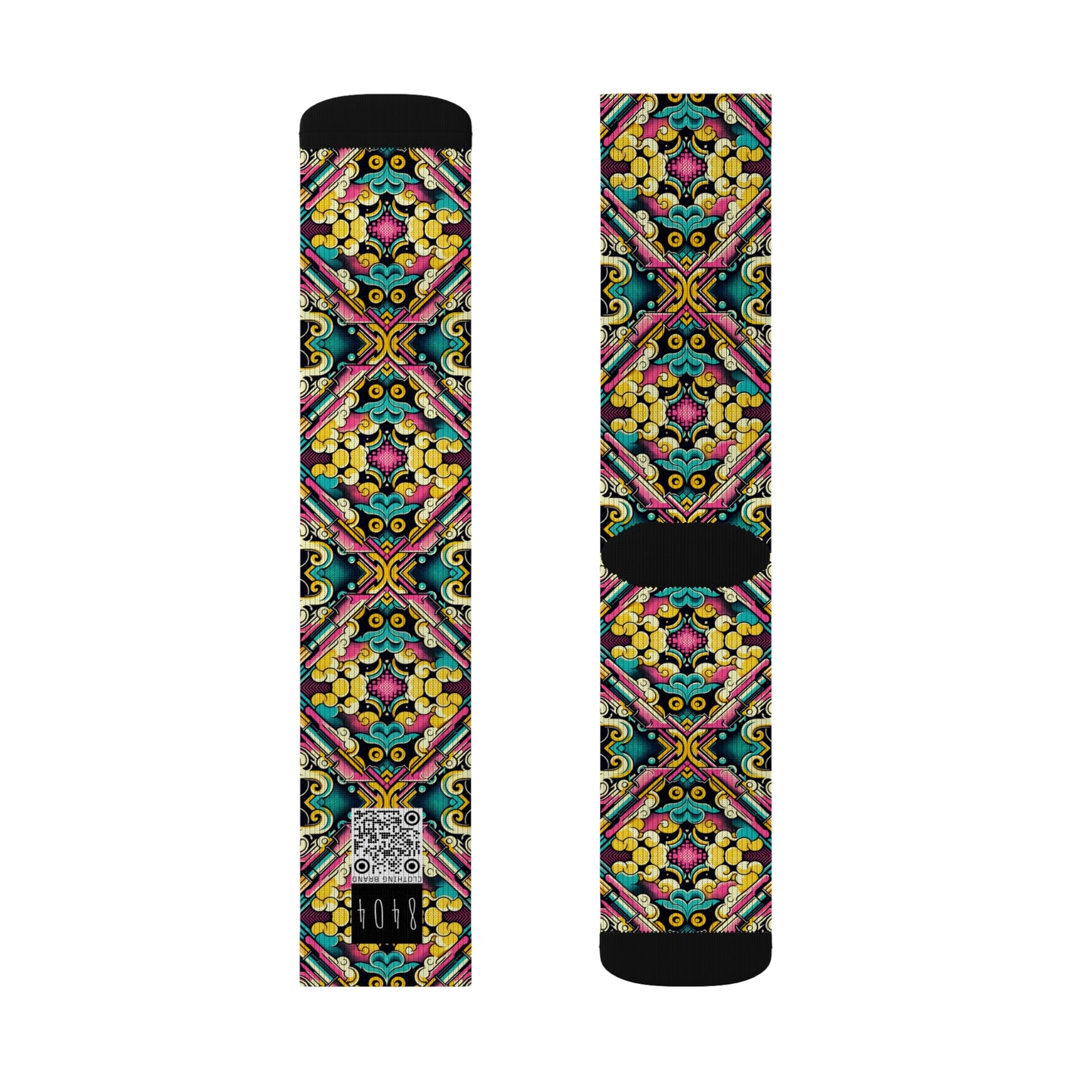 Neon Pop Art Revival Pop Culture Retro Sublimation Socks - 8404 Design-59