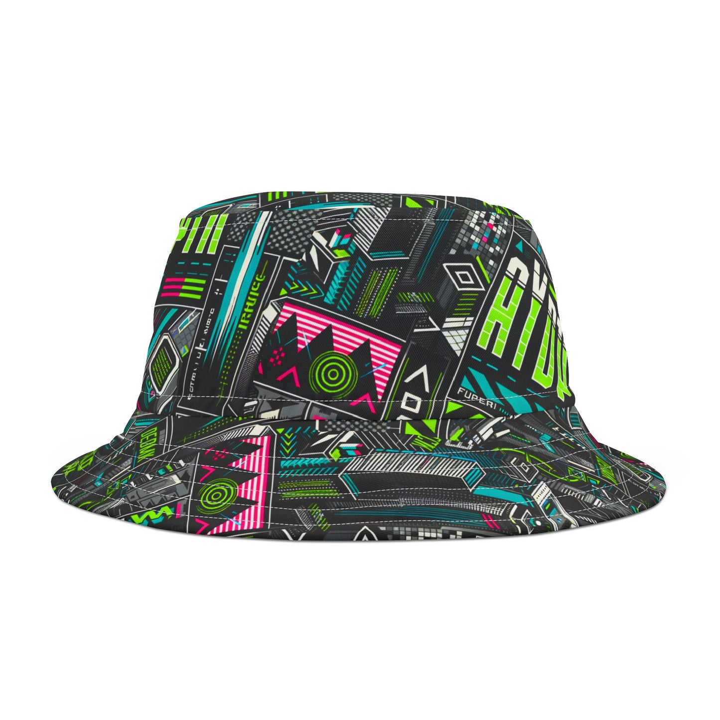 Tech-Forward Graphics Tech-Inspired Streetwear Bucket Hat - 8404 Design-46