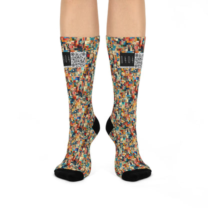 Digital Artistic Expression Artistic Streetwear Cushioned Crew Socks - 8404 Design-46