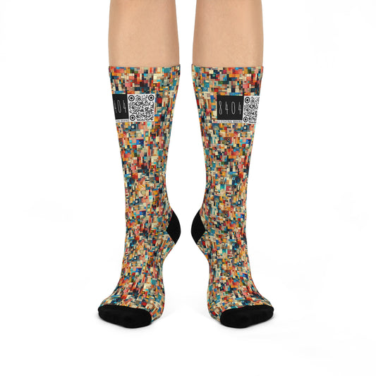 Digital Artistic Expression Artistic Streetwear Cushioned Crew Socks - 8404 Design-46