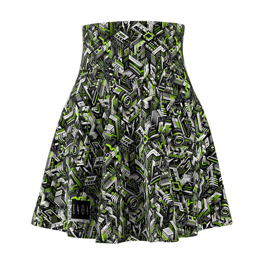 Graffiti Tech Fusion Bold Streetwear Fusion Women's Skater Skirt - 8404 Design-53