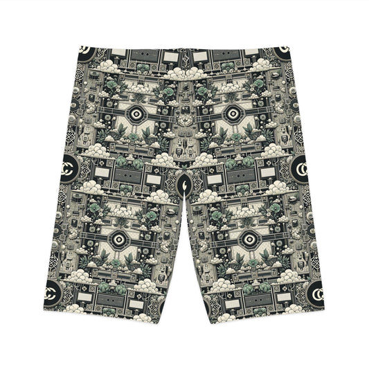 Cyber Garden Party Tech Garden Extravaganza Women's Bike Shorts - 8404 Design-54