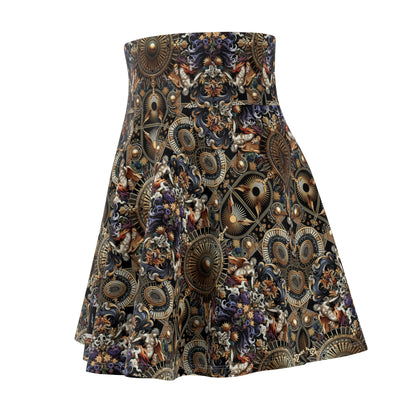 Digital Renaissance Luxurious Streetwear Inspired By Classical Art With a Modern Twist Women's Skater Skirt - 8404 Design-55
