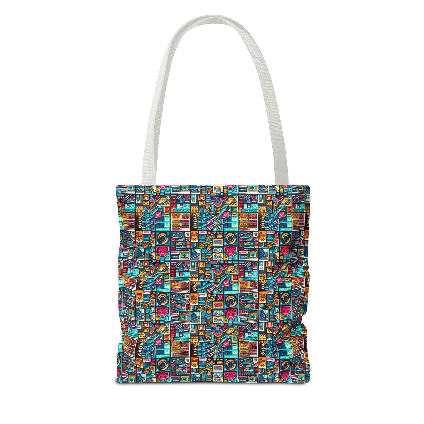 Digital Pop Culture Mashup Maximalist Pop Tote Bag - 8404 Design-47