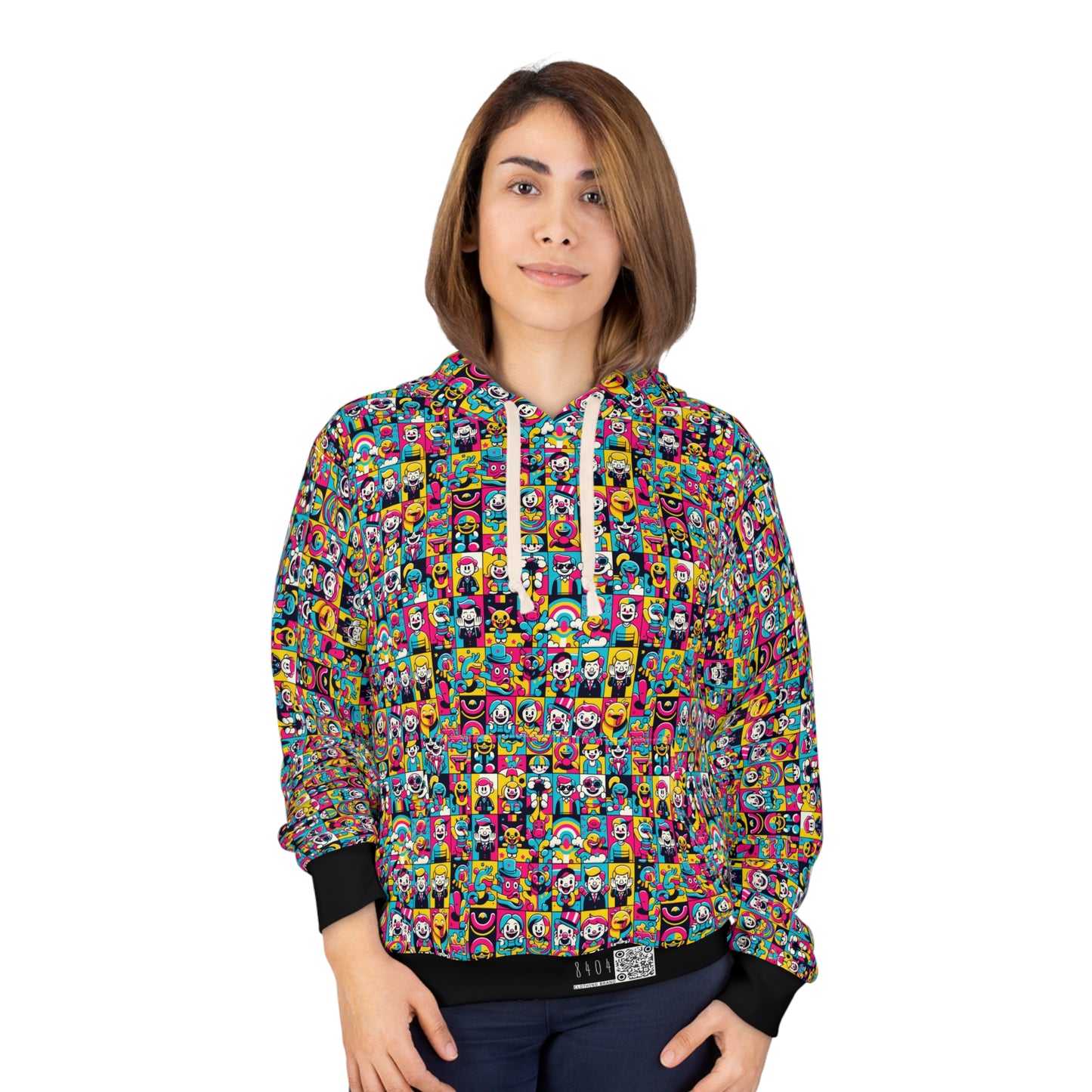 Neon Pop Playful Pop Culture Mashup Pullover Hoodie - 8404 Design-60