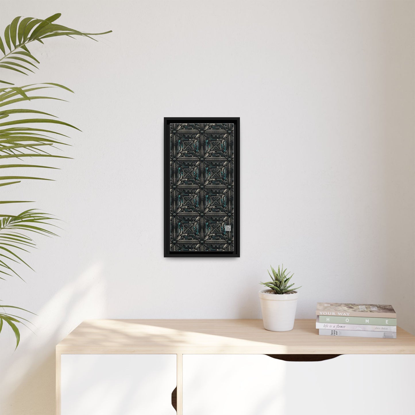 Tech Noir Futuristic Tech Aesthetic with a Dark Twist Matte Canvas, Framed (multi-color) - 8404 Design-59 B