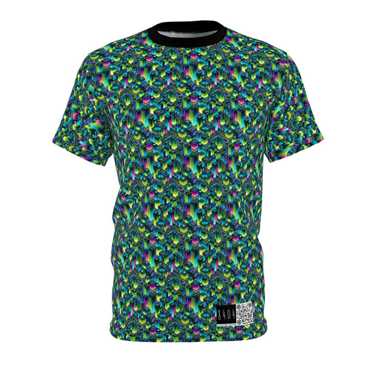 Tech-Infused Neon Tech-Forward Streetwear Unisex Cut & Sew Tee - 8404 Design-65