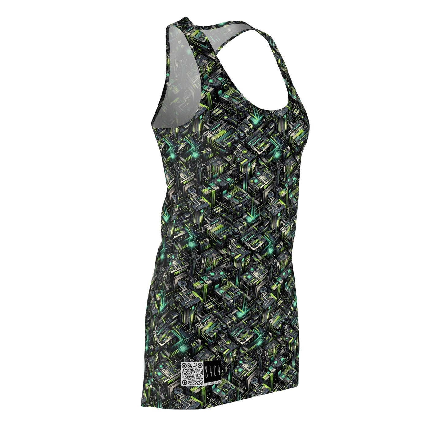 Tech-Infused Graphics Tech-Forward Streetwear Women's Cut & Sew Racerback Dress - 8404 Design-47