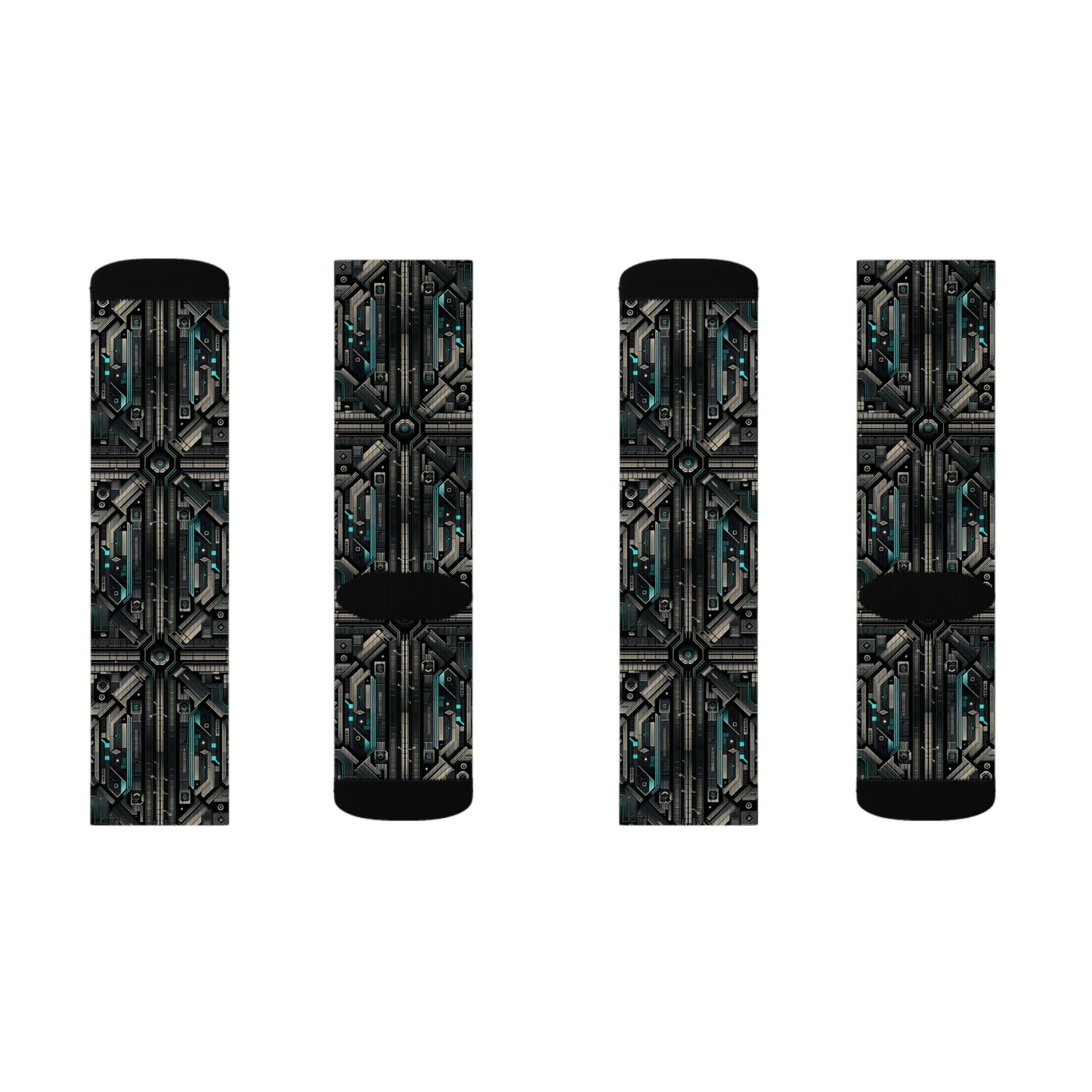 Tech Noir Futuristic Tech Aesthetic with a Dark Twist Sublimation Socks - 8404 Design-59