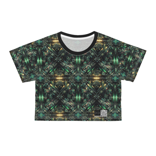 Tech Noir Graphics Tech-Inspired Streetwear Crop Tee - 8404 Design-56