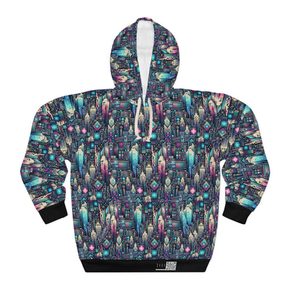 Digital Renaissance Tech-Forward Maximalism Pullover Hoodie - 8404 Design-56