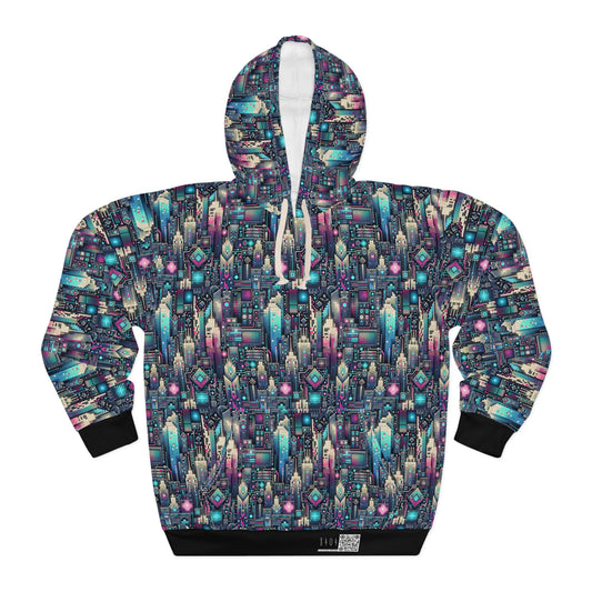 Digital Renaissance Tech-Forward Maximalism Pullover Hoodie - 8404 Design-56